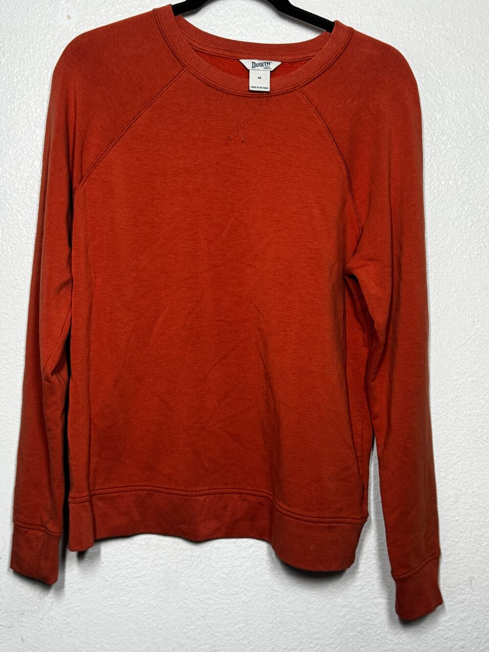 Duluth Trading Co. Sweatshirt Top Red-Orange Rust Crew Neck Long Sleeve Sz M